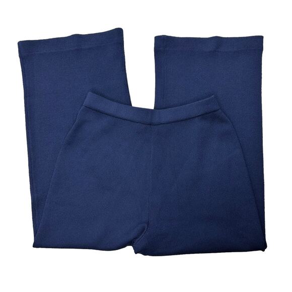St John Collection Blue Santana Knit Pants Size 6 Wool Blend Pull On Ankle Crop - Picture 9 of 15